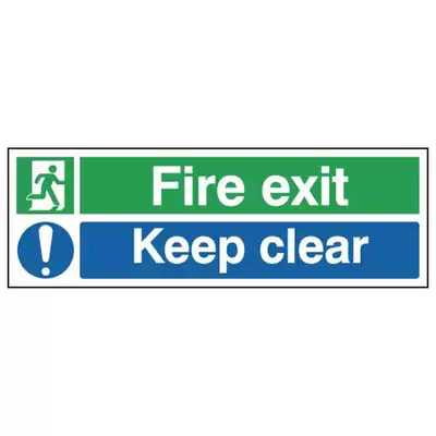 Safety Signs Vinyl - Type: Fire Exit Keep Clear