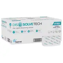 Dissolve Tech Flushable V Fold Paper Towels 2ply White 3150