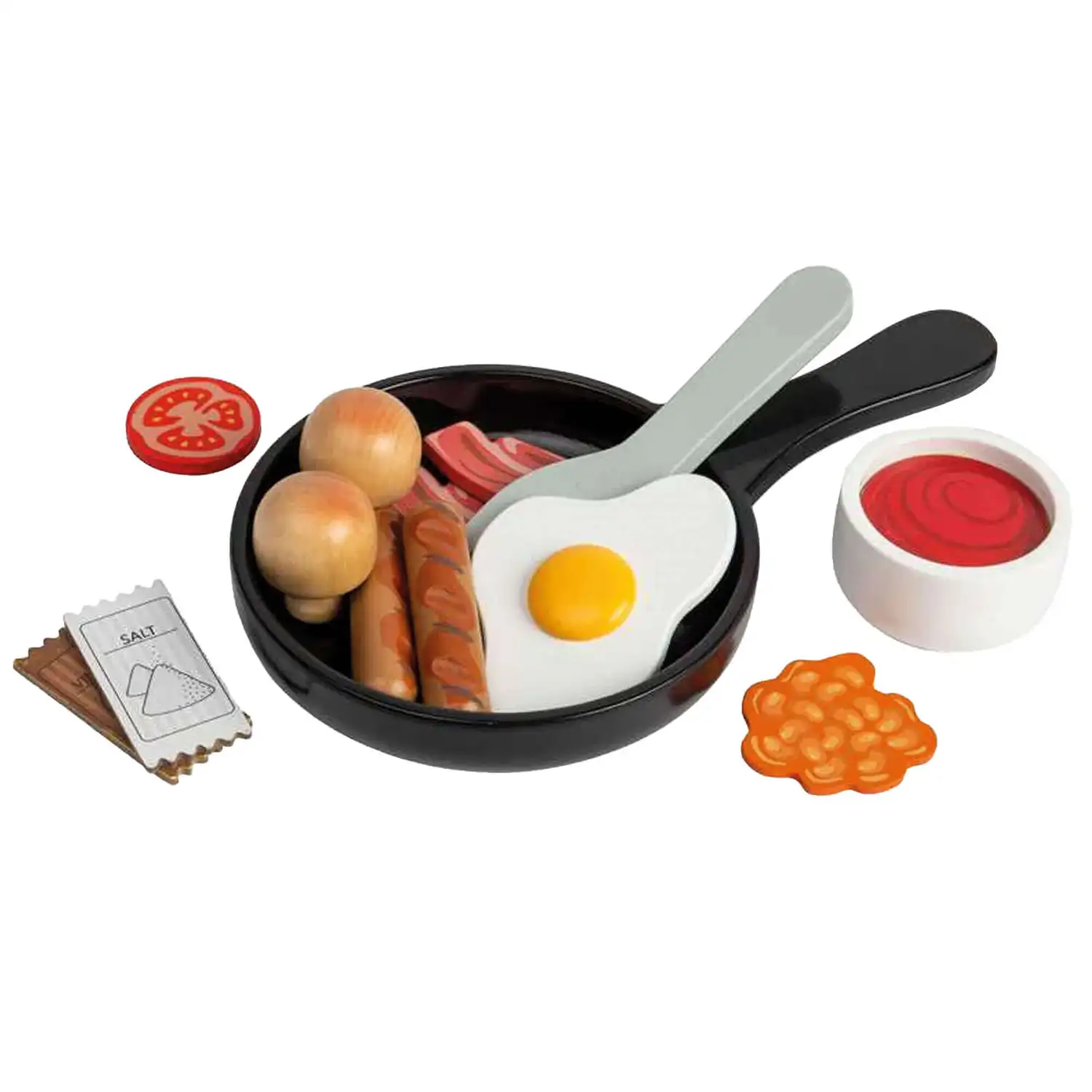 Wooden Breakfast Fry Up Set