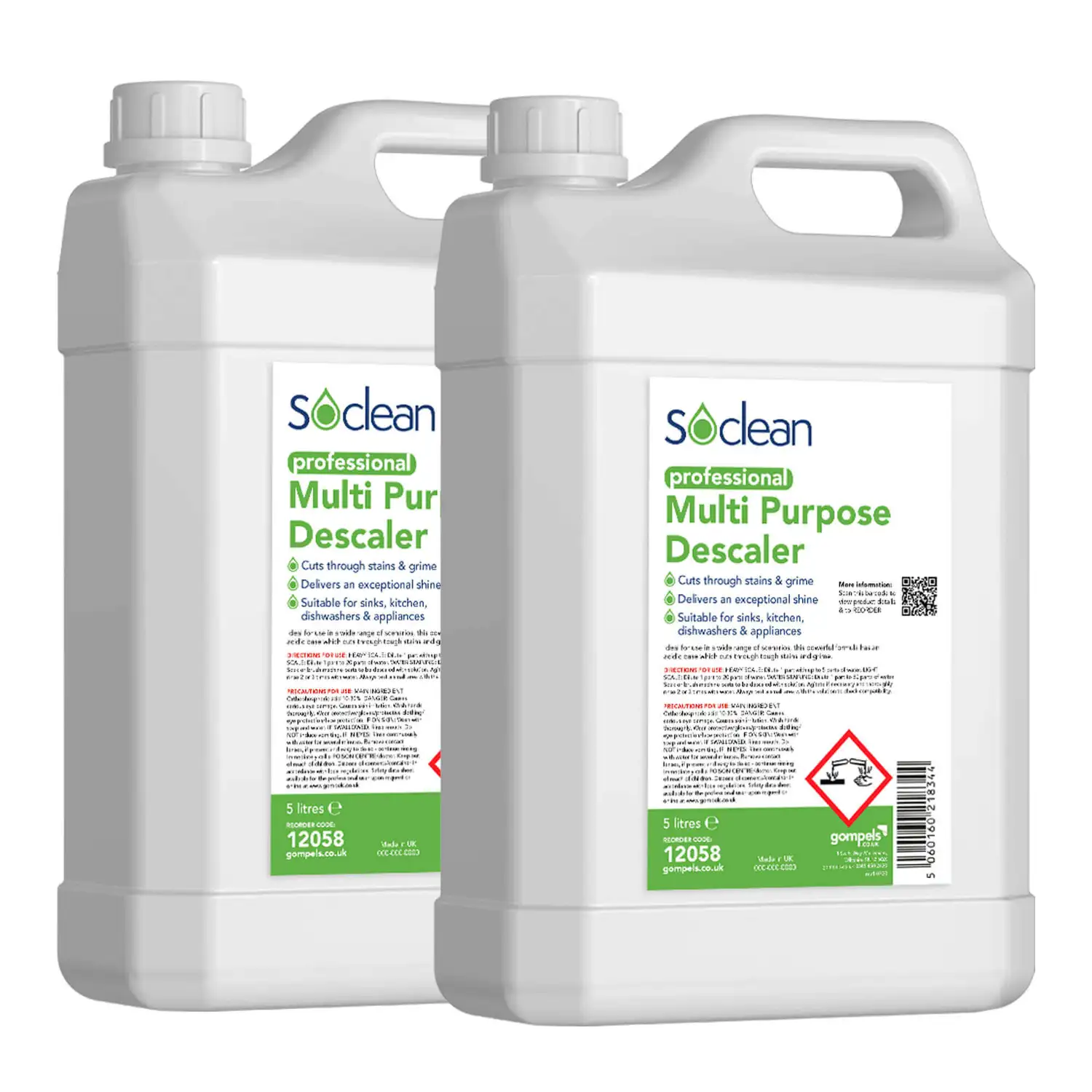 Soclean Multi Purpose Descaler 5 Litre 2 Pack - Gompels | Care ...
