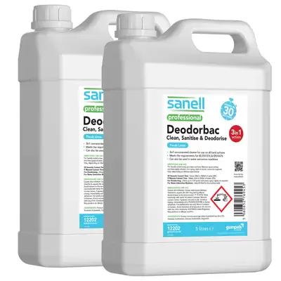 Sanell Deodorbac Cleaner Sanitiser Fresh Linen 5 Litre 2 Pack