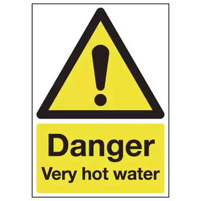 Safety Signs Vinyl - Type: Hot Water