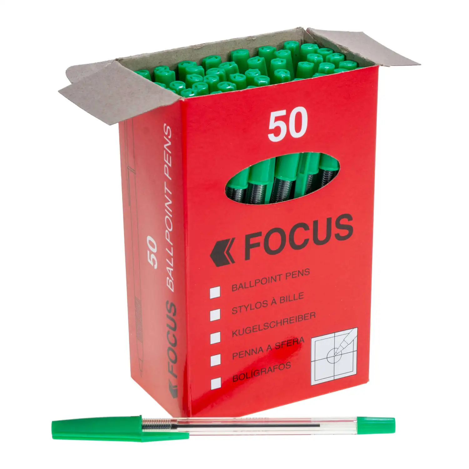 Medium Ballpoint Pen Green 50 Pack G2p100