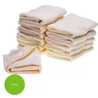 Flannels 30x30cm 500gsm 12 Pack - Colour: Ivory