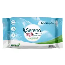 Sereno Soft Biodegradable Wet Wipes 60 Pack