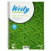 Writy A4 Spiral Notebook 80 Sheet 5 Pack