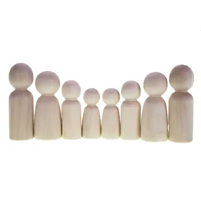 Assorted Wooden Family Figures 8 Pack G2p100