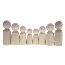 Assorted Wooden Family Figures 8 Pack G3p60
