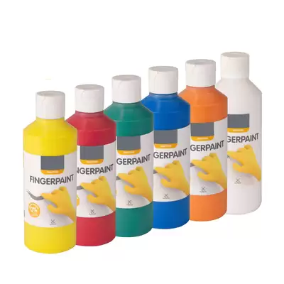 Washable Fingerpaint Assorted 250ml 6 Pack