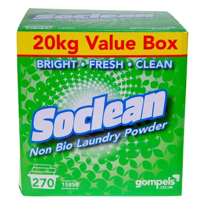 Soclean Non Bio Laundry Powder 20kg G2p90