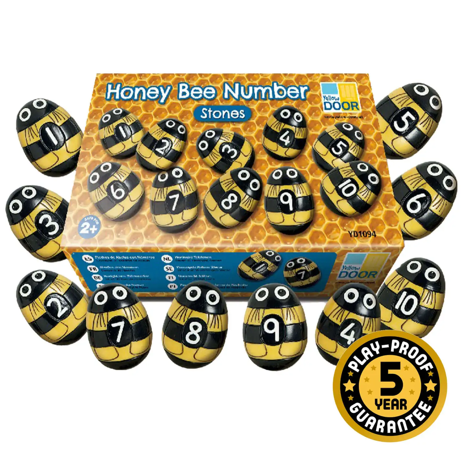 Honey Bee Number Stones 20 Pack