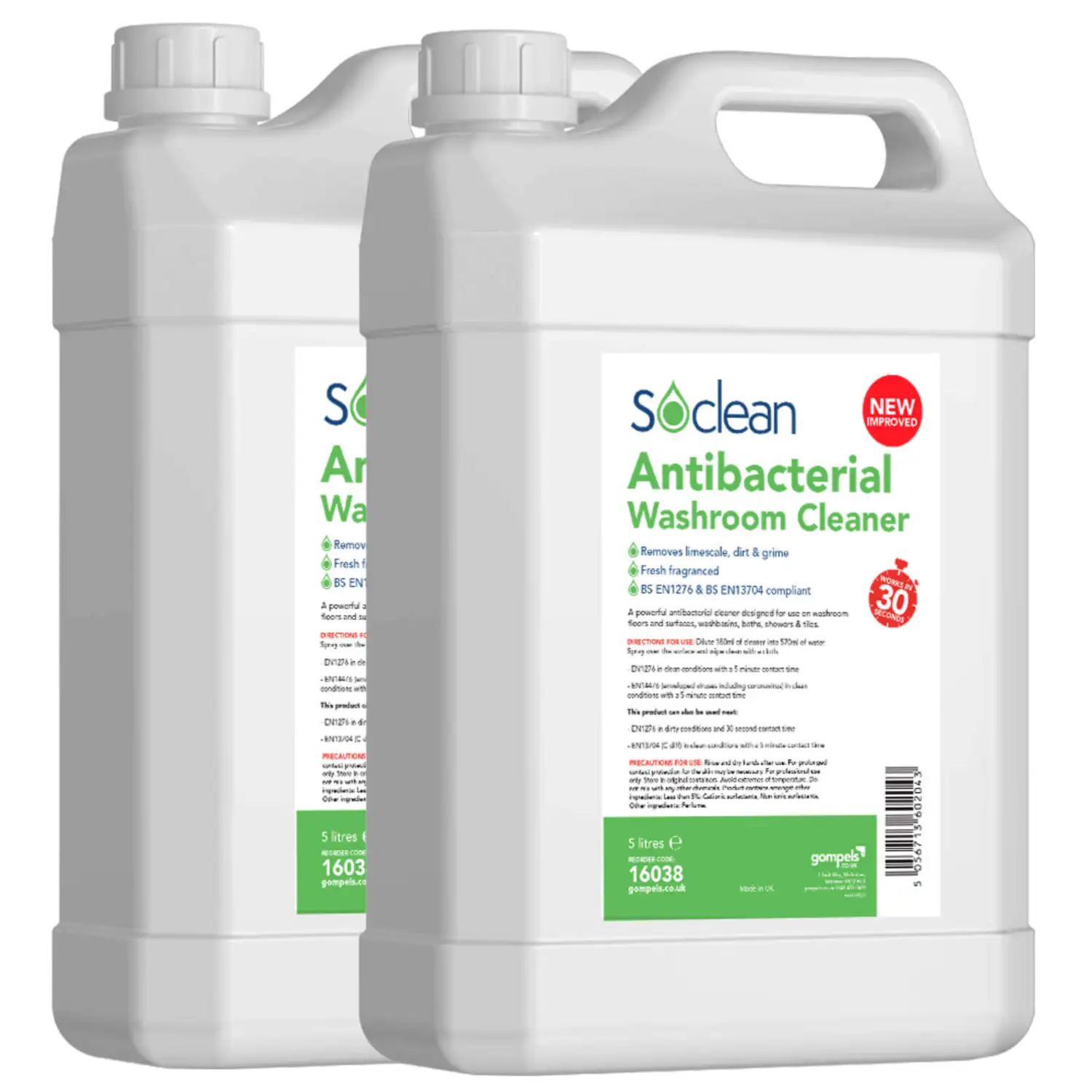 Soclean Antibacterial Washroom Cleaner 5 Litre 2 Pack G3p50