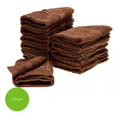 Flannels 30x30cm 500gsm 12 Pack - Colour: Cocoa