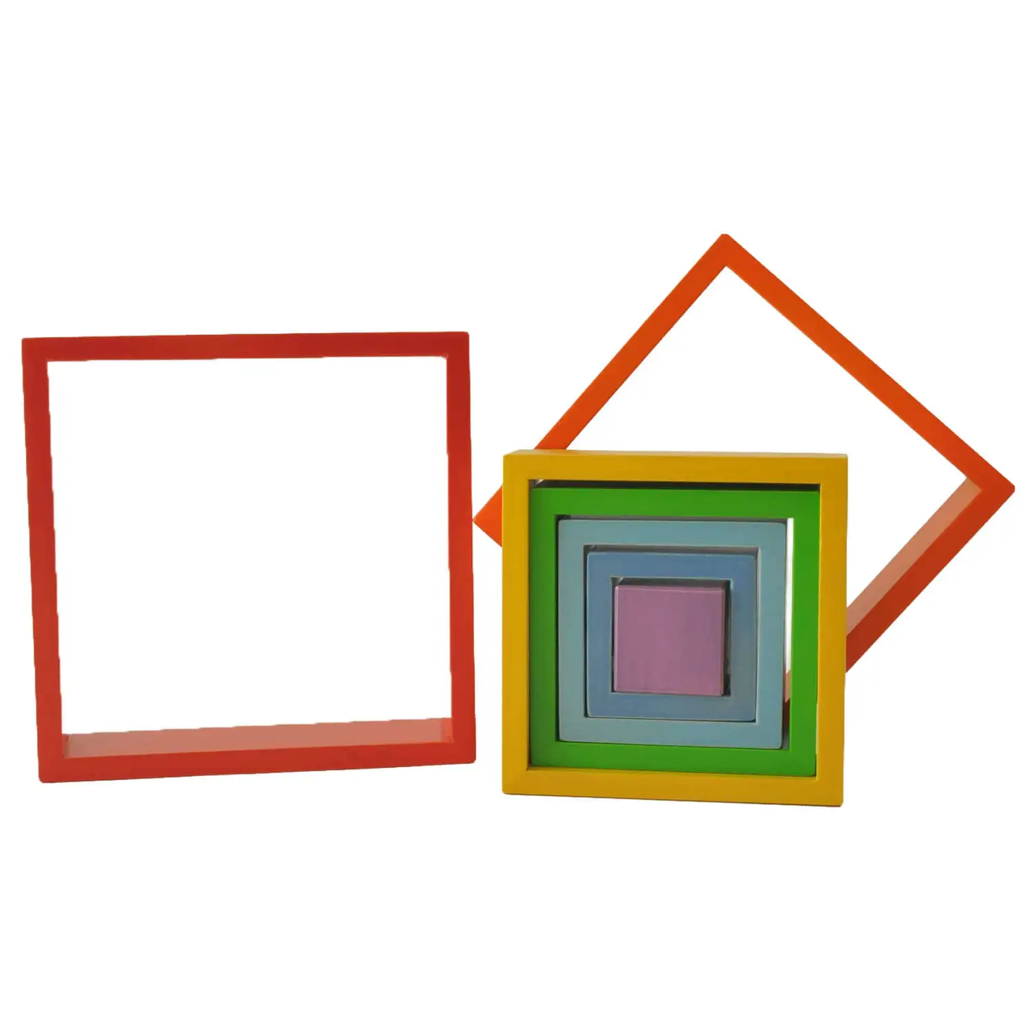 Olly and Oby Wooden Rainbow Architect Squares