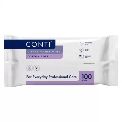 Conti Cotton Soft Large Dry Wipes 100 Pack