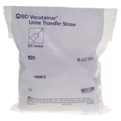 BD Vacutainer Urine Transfer Straw 100 Pack G1p100
