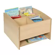 Low Level 4 Compartment Kinderbox With Shelf & Castors Maple