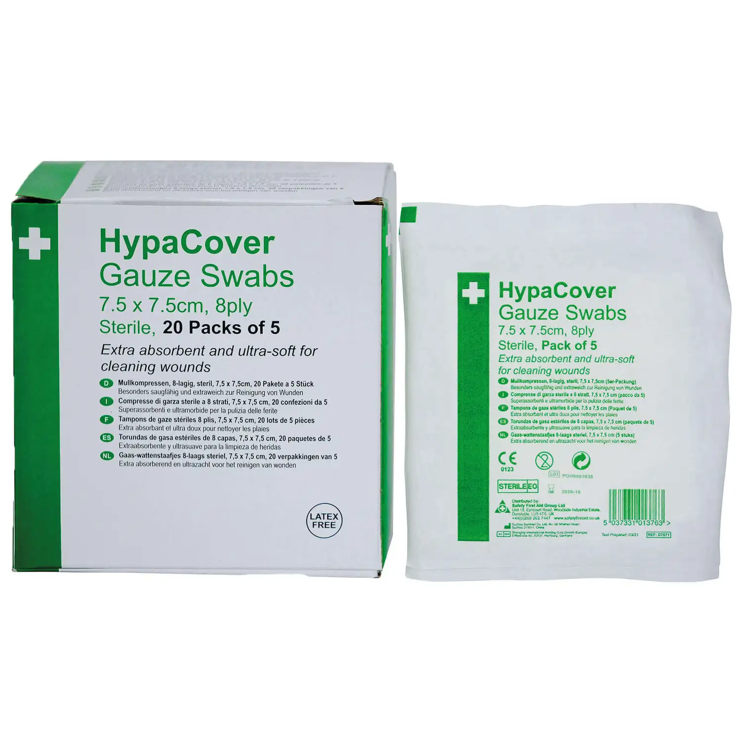 Sterile Gauze Swabs 7.5 x 7.5cm 100 Pack