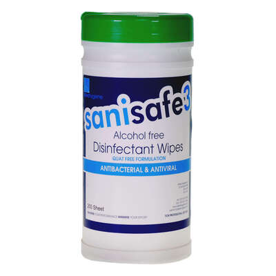 Alcohol Free Surface Disinfectant Wipes Tub 200