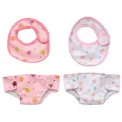 Doll's Bibs and Nappies Patterned 4 Pack
