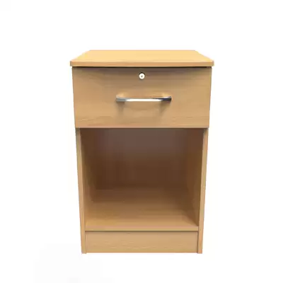 Wessex 1 Drawer Open Bedside Cabinet - Type: Oak With Lock