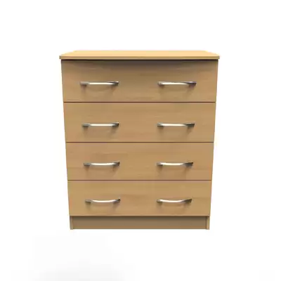 Wessex 4 Drawer Wide Chest - Colour: Oak