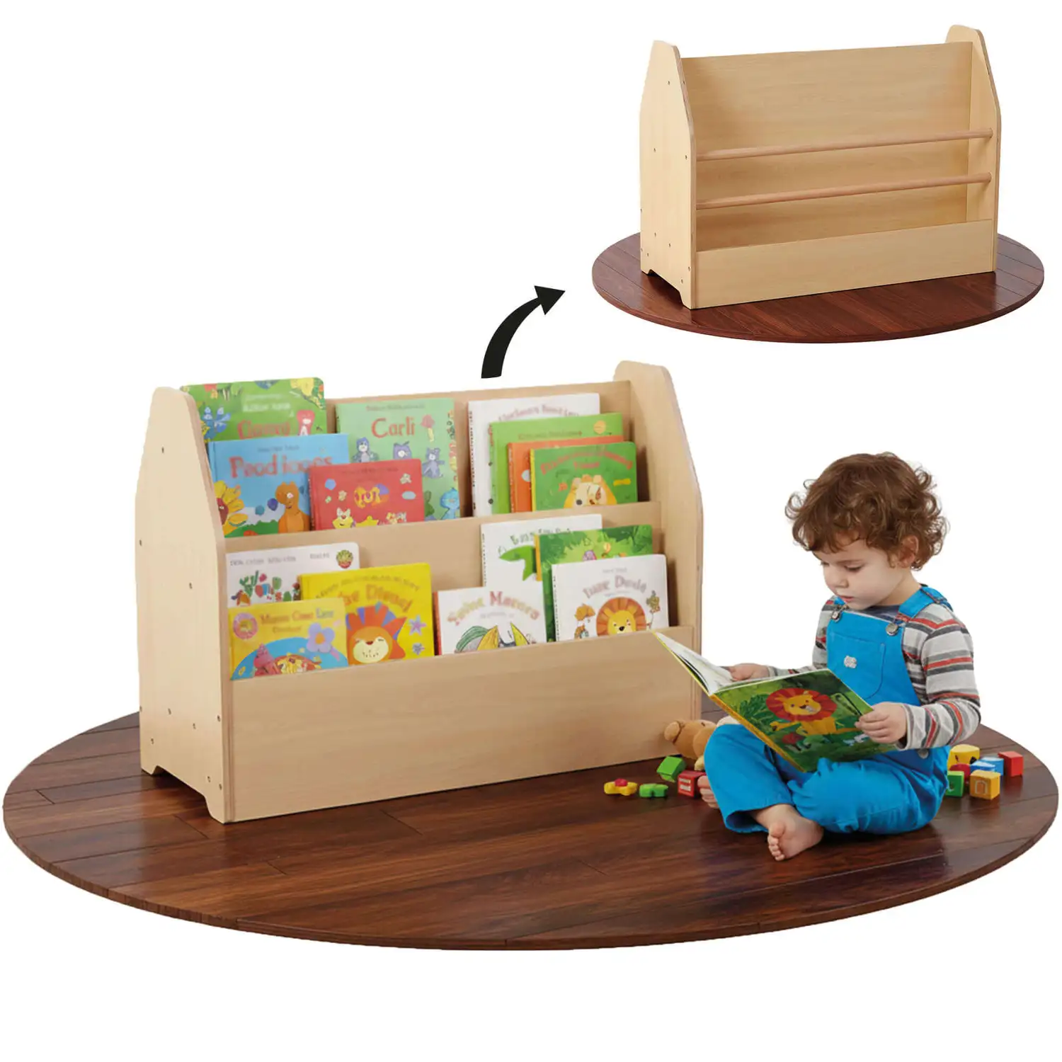 Wooden Double Sided Book Display Unit