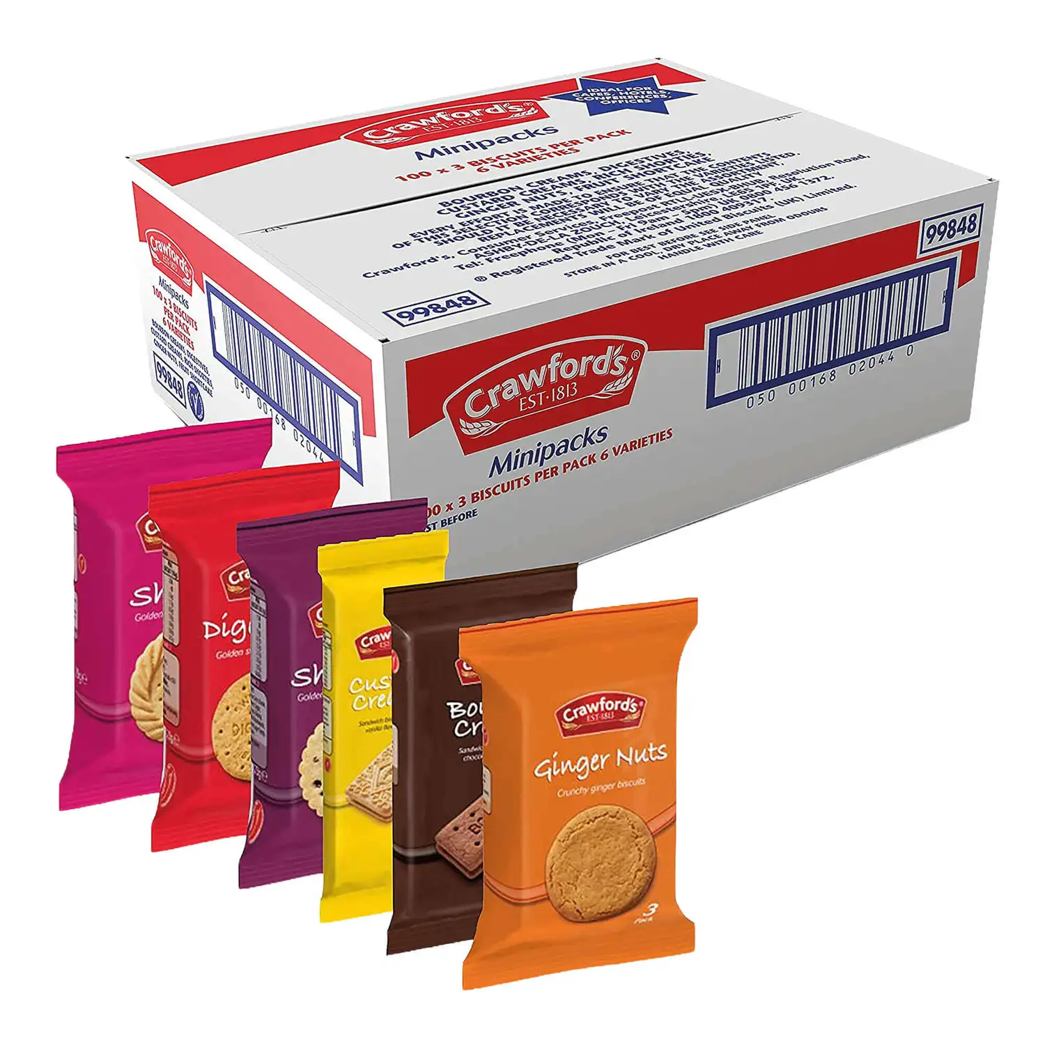 Crawfords Assorted Mini 100 Packs of 3