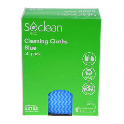 Soclean Eco Cloths 50 Pack - Colour: Blue