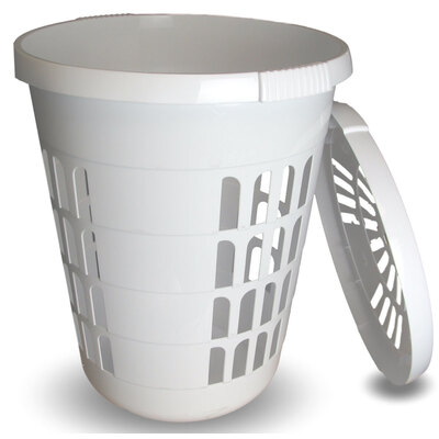 Laundry Bin With Lid White 60 Litre