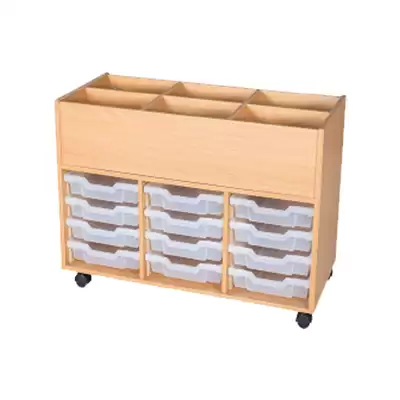 Mobile Book Trolley 12 Tray