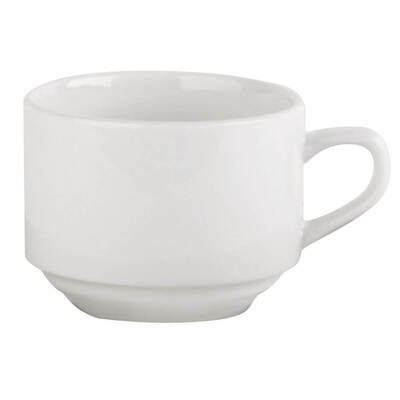Porcelite Stacking Tea Cup White 7 Oz Pack 6