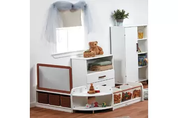 White low clearance storage unit