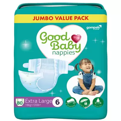 Good Baby Nappies 80 Pack - Size: Size 6 Extra Large