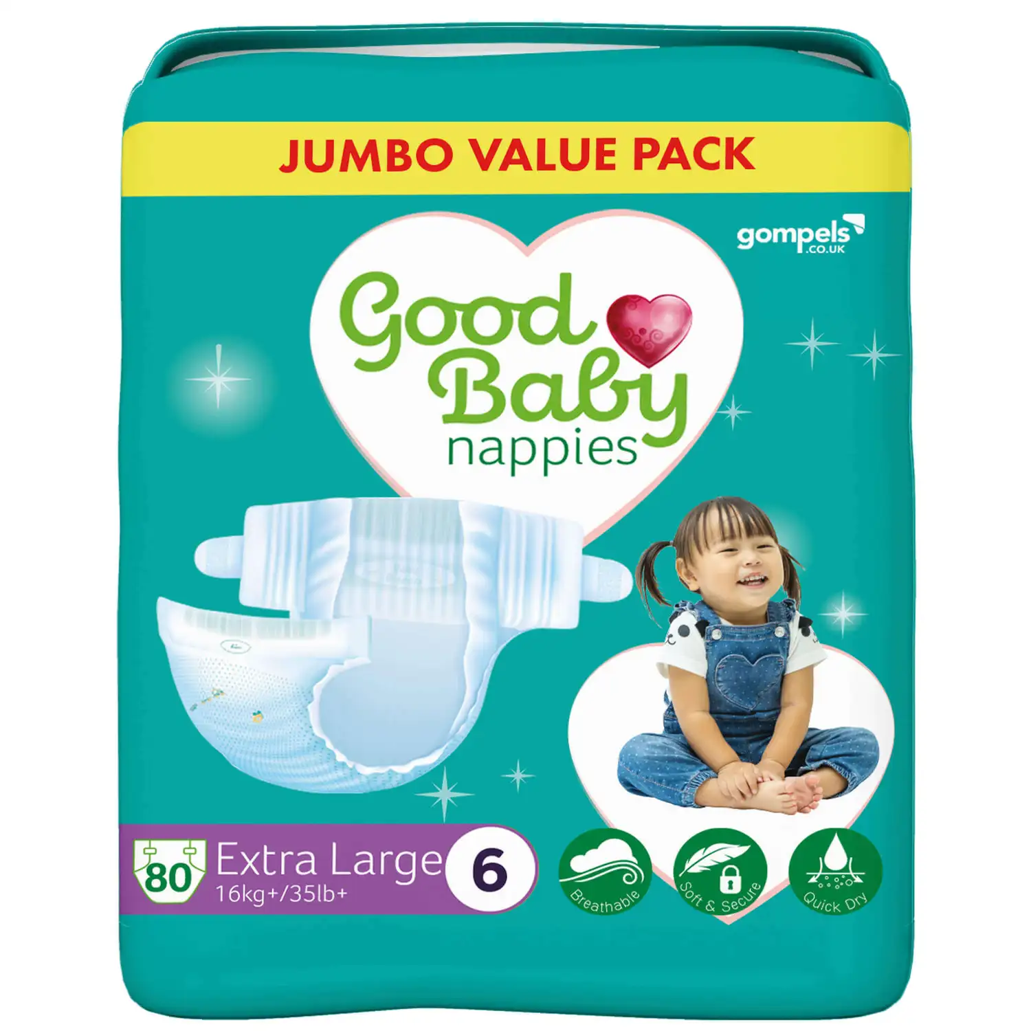 Good Baby Nappies Size 6 Extra Large 80 Pack G2p100