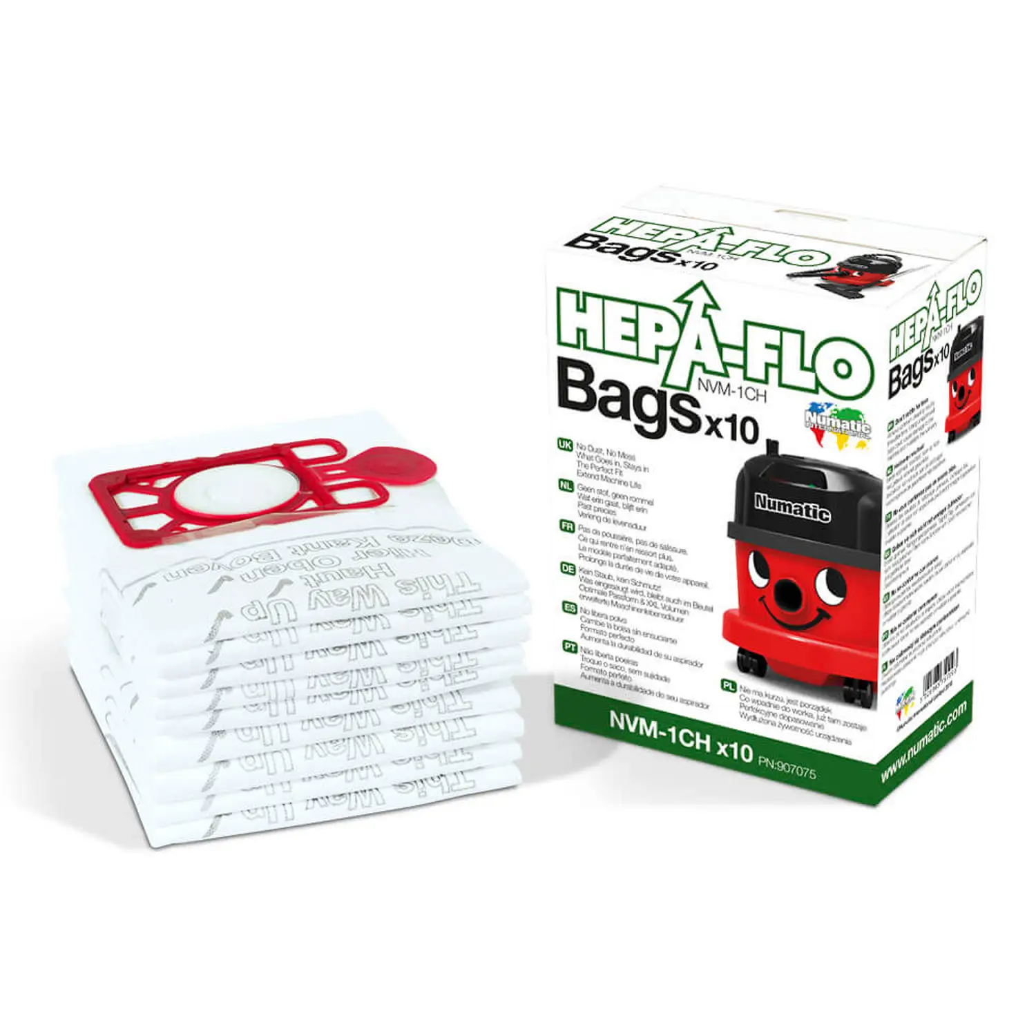 Nvm-1ch Numatic Henry Hepaflo Vacuum Bags 10 Pack G2p100