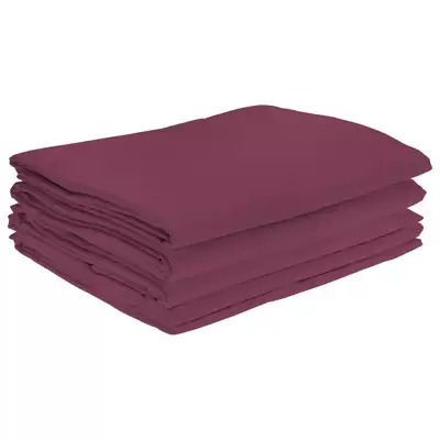 Fire Retardant Bedding Set Burgundy - Type: Single Flat Sheet 4 Pack