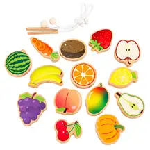 Olly and Oby Wooden Lacing Fruit and Veg 14 Pack