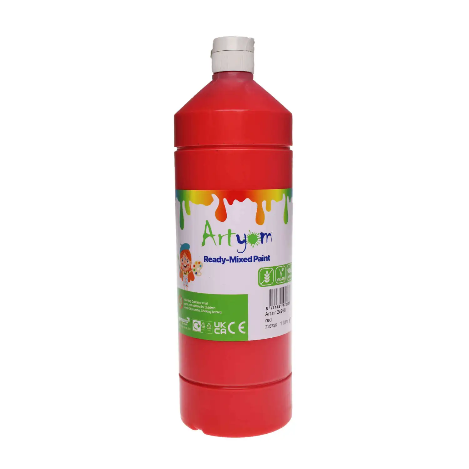 Artyom Ready Mixed Poster Paint Red 1 Litre G2p100
