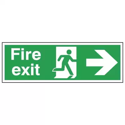 Safety Signs Vinyl - Type: Fire Exit Right
