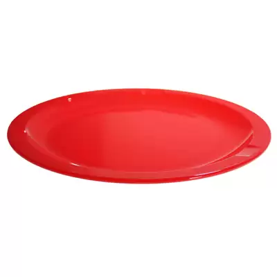 Swixz Polycarbonate Narrow Rimmed Dinner Plates 230mm 12 Pack - Colour: Red