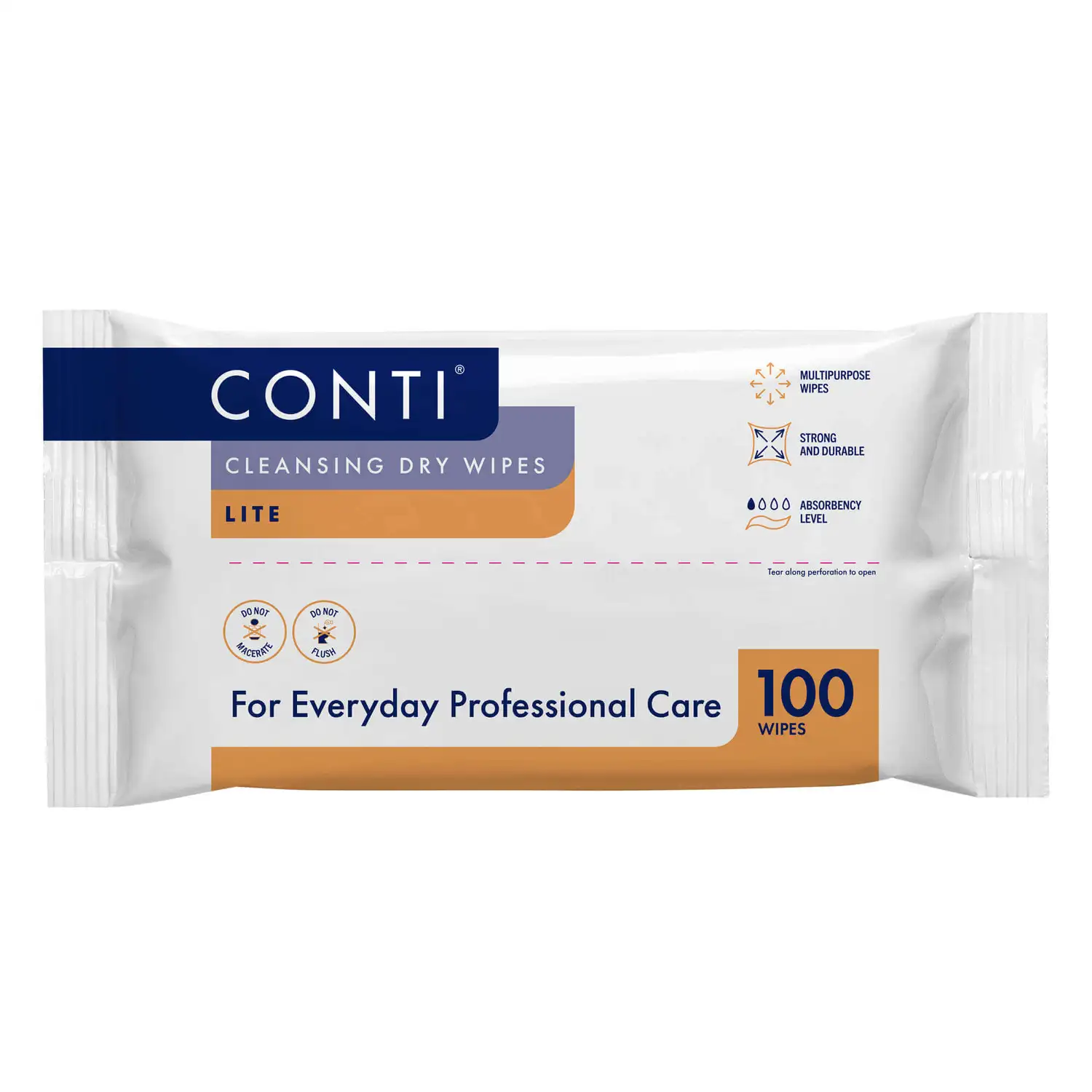 Conti Lite Large Dry Wipes 100 Pack G2p100