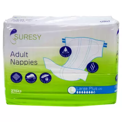 Suresy Slip Adult Nappies Large Plus 20 Pack G3p90