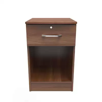 Wessex 1 Drawer Open Bedside Cabinet - Type: Walnut With Lock