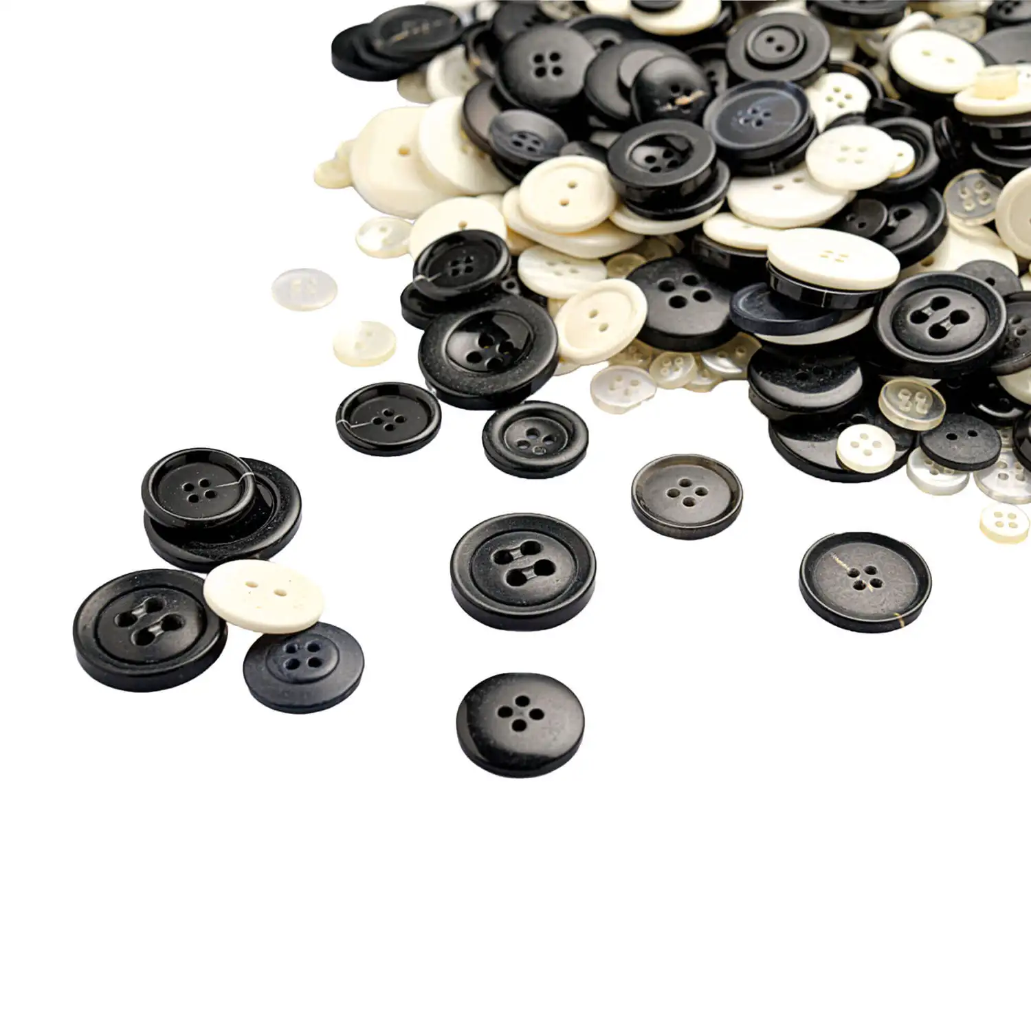 Assorted Craft Buttons Black and White 500g G2p100