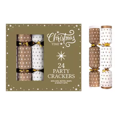 Christmas Cracker Party Box Gold 9 Inch Pack of 24