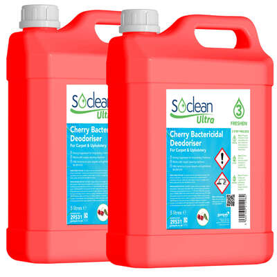 Soclean Cherry Bactericidal Deodoriser 5 Litre 2 Pack