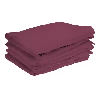 Fire Retardant Bedding Set Burgundy - Type: Single Fitted Sheet 4 Pack