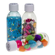Clear Sensory Bottles With Childproof Cap 250ml 12 Pack