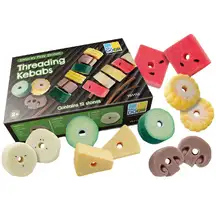 Sensory Play Stones Threading Kebabs